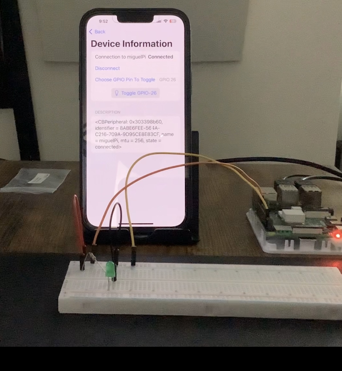 Raspberry Pi controlled from an iOS device